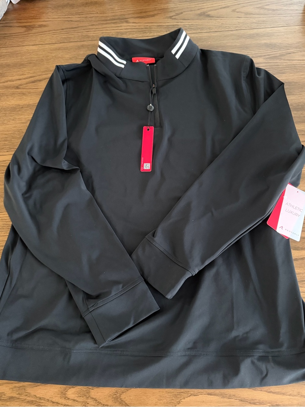 Redvanly Loma Quarter Zip Golf Jacket Black / White Size XL